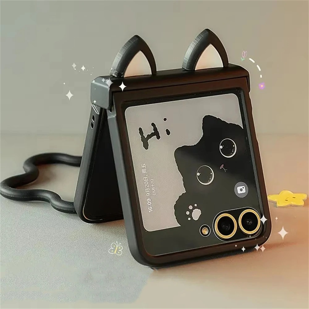 Motorola Tablet Accessories - Schattige Koreaanse Japanse kattenoren zwarte telefoonhoes
