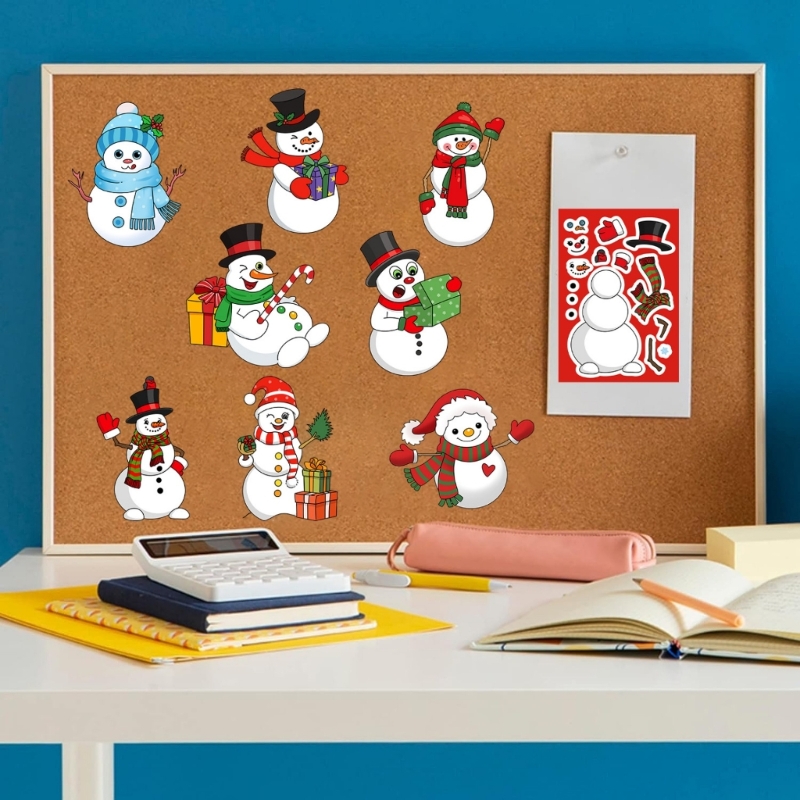 Best Tablet Accessories - Waterdichte sneeuwpop puzzelstickers 24 stuks voor