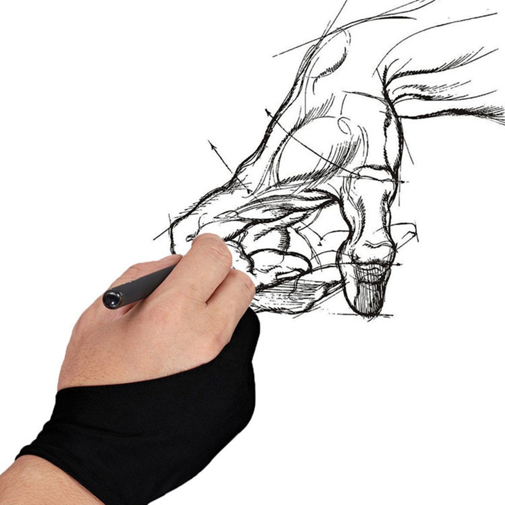 Drawing Glove Artist - 1 stuk anti-vuil handschoen met twee