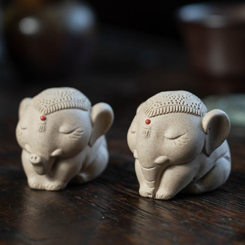 Unique Table Accessories - 1 PC Paarse Klei Vrede Olifant
