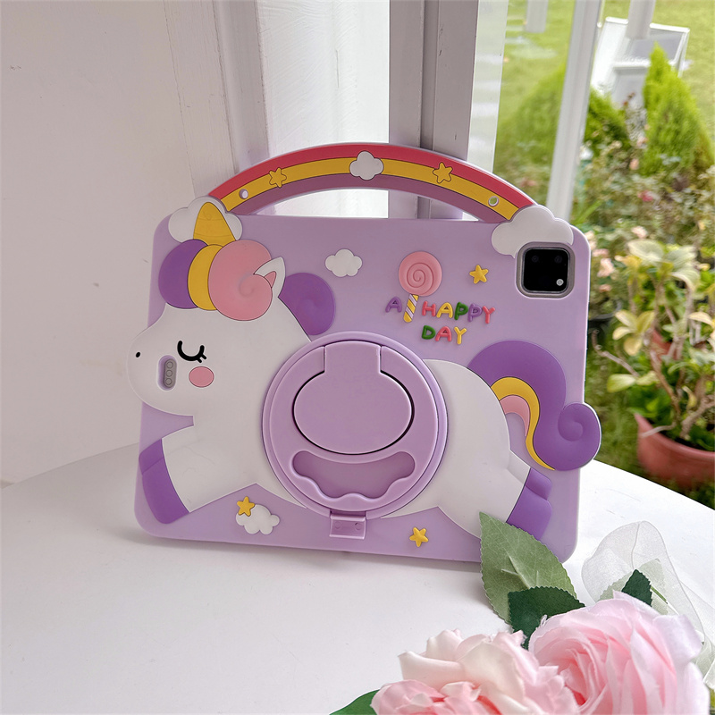 Samsung Tablet A9 Accessories - Cartoon Eenhoorn Kids Stand Tablet Case
