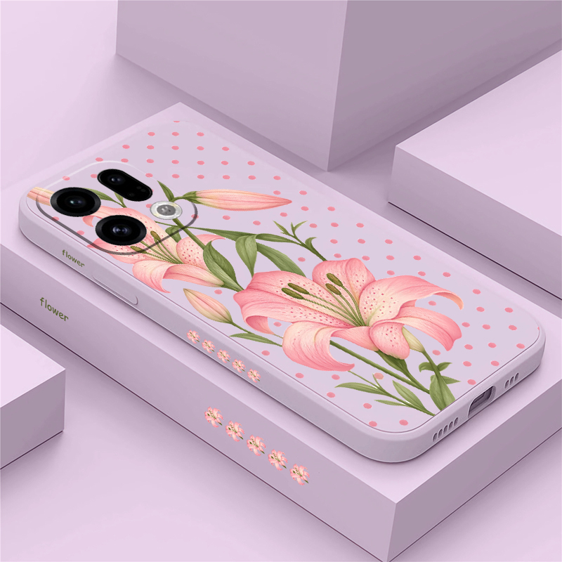 Oppo Reno 12 - Luxe roze telefoonhoesje met bloemenpatroon voor