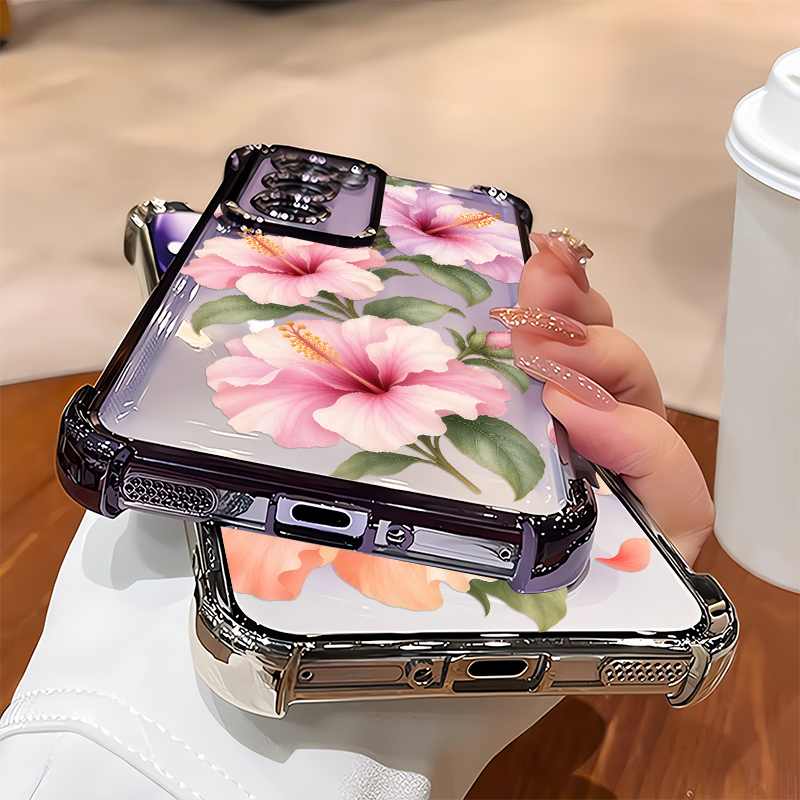 Roze Hibiscus Bloemenpatroon H - Oppo Reno 12 recensie en prijs